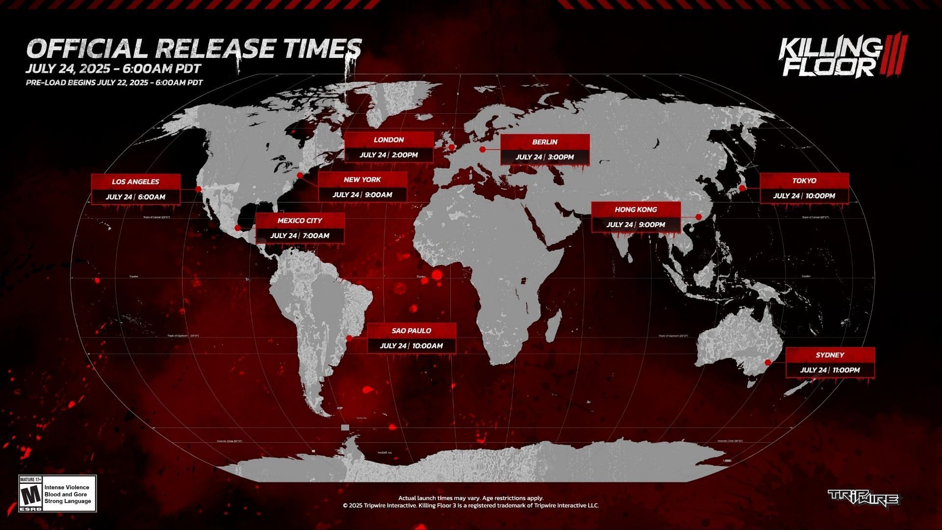 The game's official release date and time (Image via Tripwire Interactive)